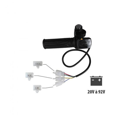 Poignées d'accélérateur Draisienne noire à clé et écran LED