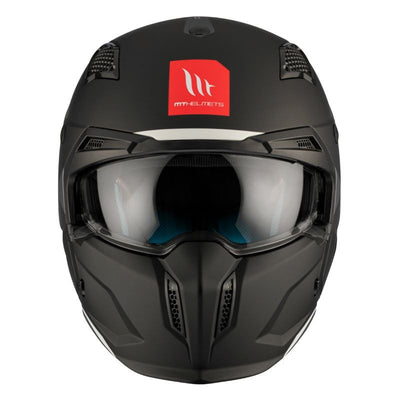 CASQUE TRIAL MT STREETFIGHTER SV UNI NOIR MAT  SIMPLE ECRAN DARK TRANSFORMABLE AVEC MENTONNIERE AMOVIBLE