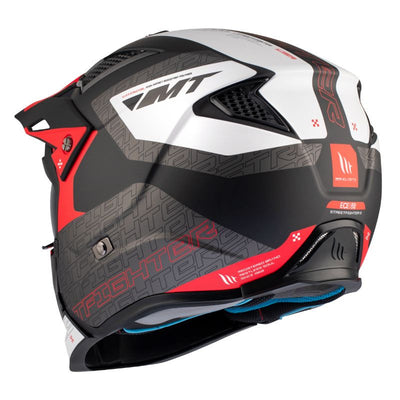 CASQUE TRIAL MT STREETFIGHTER SV TOTEM B15 GRIS/ROUGE MAT  SIMPLE ECRAN DARK TRANSFORMABLE AVEC MENTONNIERE AMOVIBLE