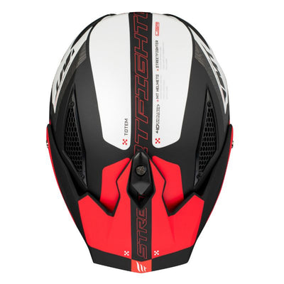 CASQUE TRIAL MT STREETFIGHTER SV TOTEM B15 GRIS/ROUGE MAT  SIMPLE ECRAN DARK TRANSFORMABLE AVEC MENTONNIERE AMOVIBLE