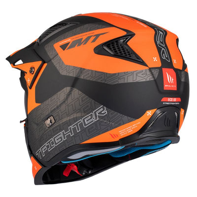CASQUE TRIAL MT STREETFIGHTER SV TOTEM B4 GRIS/ORANGE MAT SIMPLE ECRAN DARK TRANSFORMABLE AVEC MENTONNIERE AMOVIBLE