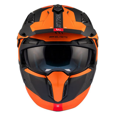 CASQUE TRIAL MT STREETFIGHTER SV TOTEM B4 GRIS/ORANGE MAT SIMPLE ECRAN DARK TRANSFORMABLE AVEC MENTONNIERE AMOVIBLE