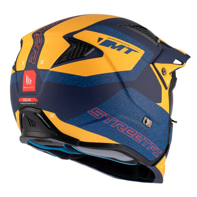 CASQUE TRIAL MT STREETFIGHTER SV TOTEM C3 BLEU/JAUNE MAT SIMPLE ECRAN TRANSPARENT TRANSFORMABLE AVEC MENTONNIERE AMOVIBLE