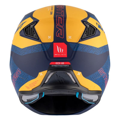 CASQUE TRIAL MT STREETFIGHTER SV TOTEM C3 BLEU/JAUNE MAT SIMPLE ECRAN TRANSPARENT TRANSFORMABLE AVEC MENTONNIERE AMOVIBLE