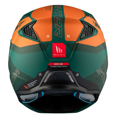 CASQUE TRIAL MT STREETFIGHTER SV TOTEM C6 VERT/ORANGE MAT  SIMPLE ECRAN DARK TRANSFORMABLE AVEC MENTONNIERE AMOVIBLE