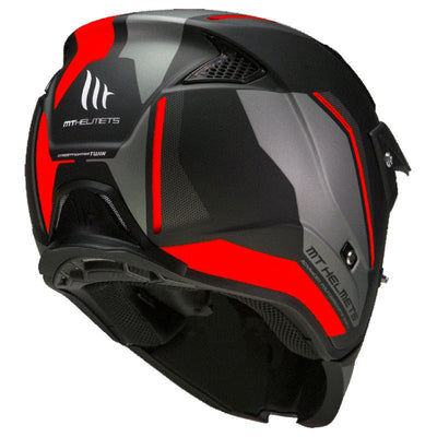 CASQUE TRIAL MT STREETFIGHTER SV TWIN C5 NOIR MAT/ROUGE  SIMPLE ECRAN TRANSPARENT TRANSFORMABLE AVEC MENTONNIERE AMOVIBLE