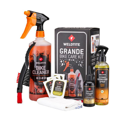 KIT/PACK NETTOYANT VELO WELDTITE BIKE CARE GRANDE POUR CADRE CARBONE ET PEINT